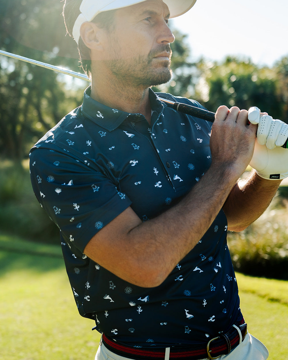 Good Harbor Print Polo | Men's Golf Polo – Fairway & Greene