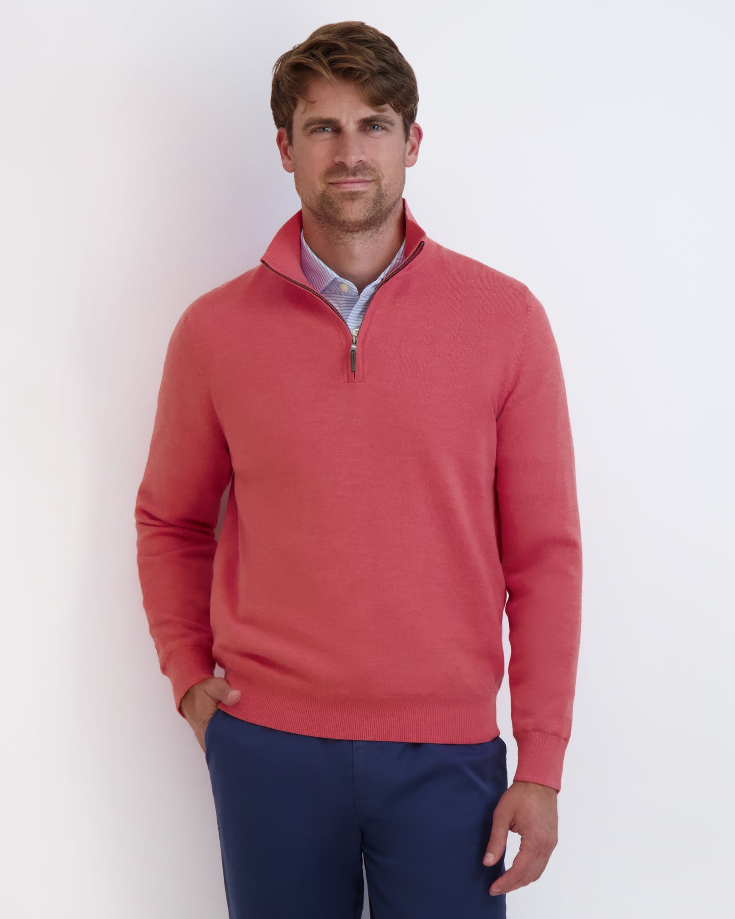 Baruffa Merino Quarter Zip Windsweater