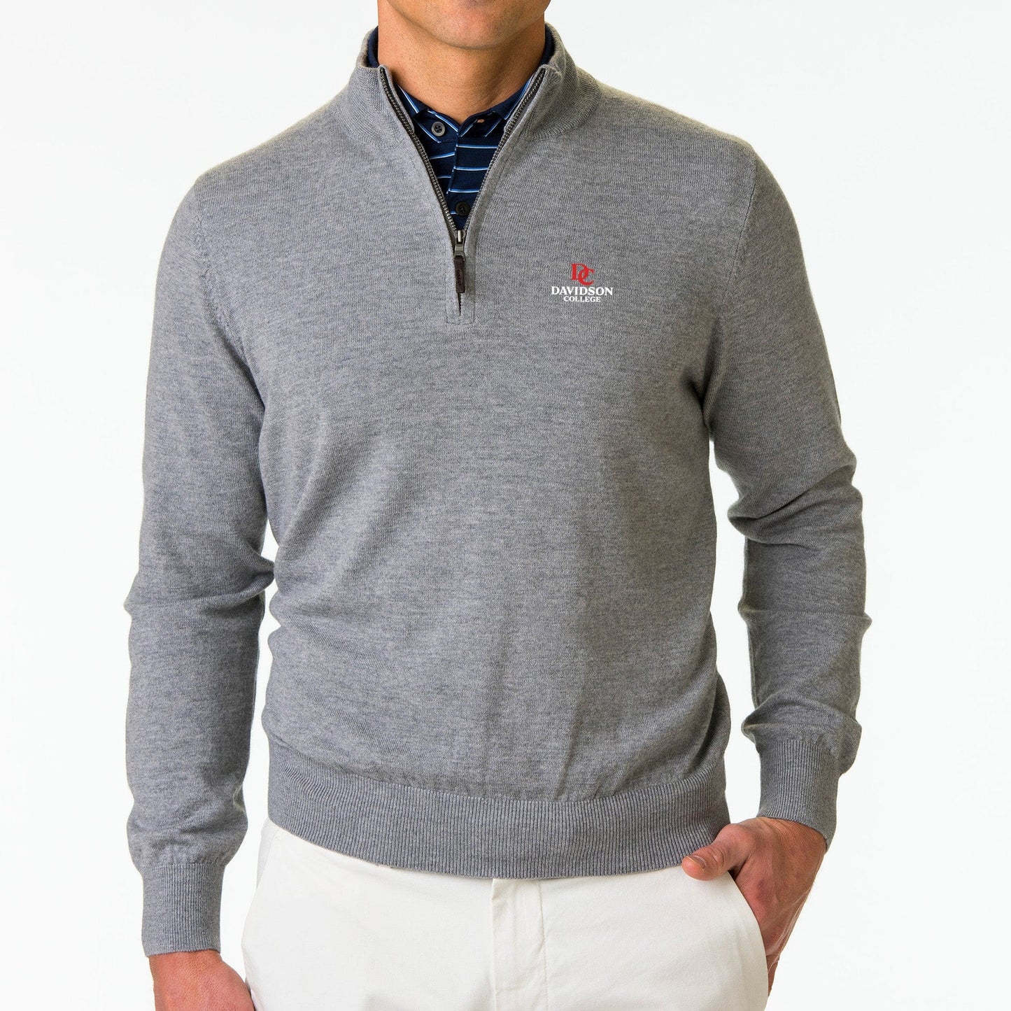 Davidson College | Baruffa Merino Quarter Zip Windsweater | Collegiate - Fairway & Greene