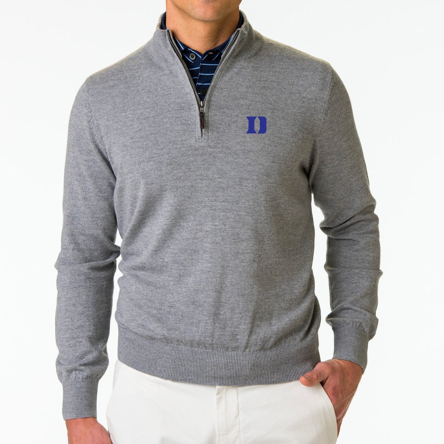 Duke University | Baruffa Merino Quarter Zip Windsweater | Collegiate - Fairway & Greene