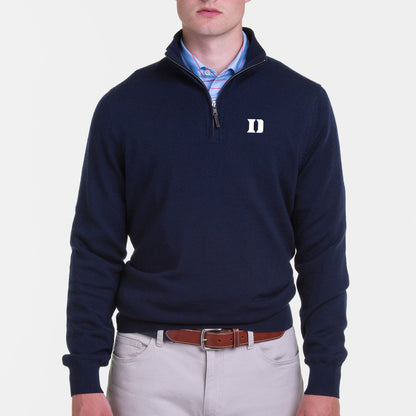 Duke University | Baruffa Merino Quarter Zip Windsweater | Collegiate - Fairway & Greene