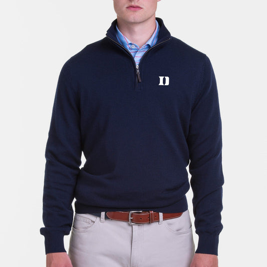 Duke University | Baruffa Merino Quarter Zip Windsweater | Collegiate - Fairway & Greene