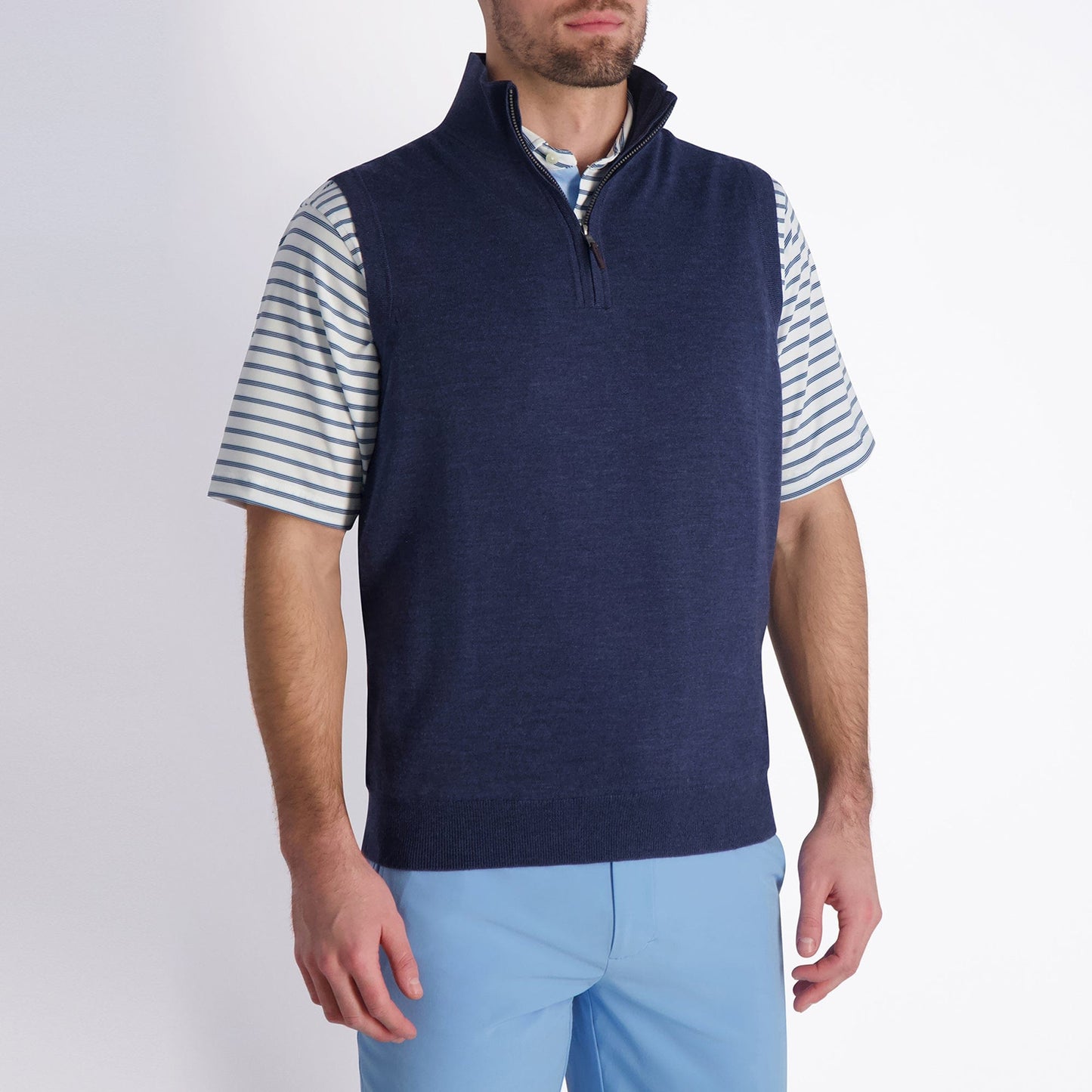 Baruffa Merino Quarter Zip Windvest - Fairway & Greene