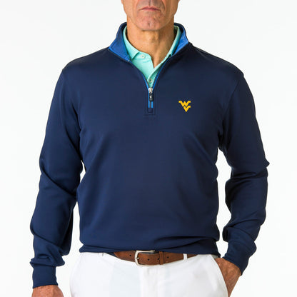 University of West Virginia | Caves Quarter Zip Pullover | Collegiate - Fairway & Greene