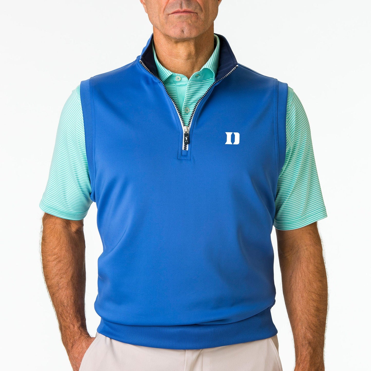 Duke University | Caves Solid Quarter Zip Vest | Collegiate - Fairway & Greene