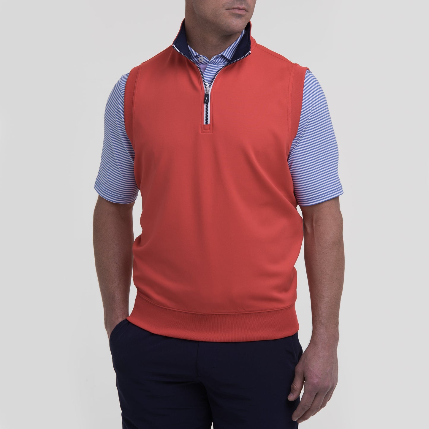 Caves Solid Quarter Zip Vest-Sale - Fairway & Greene