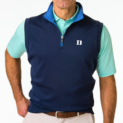 Duke University | Caves Solid Quarter Zip Vest | Collegiate - Fairway & Greene