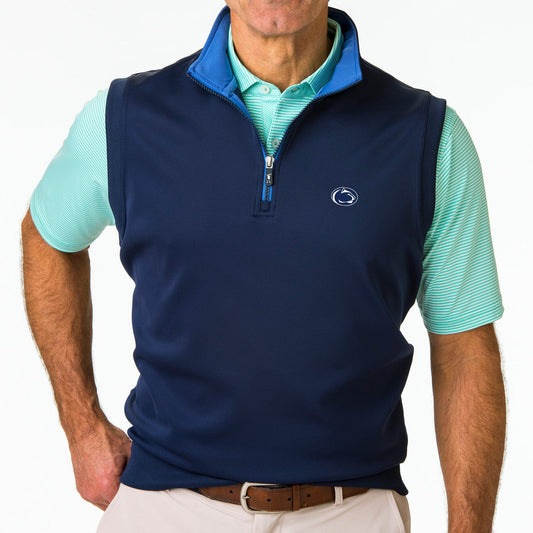 Penn State | Caves Solid Quarter Zip Vest | Collegiate - Fairway & Greene