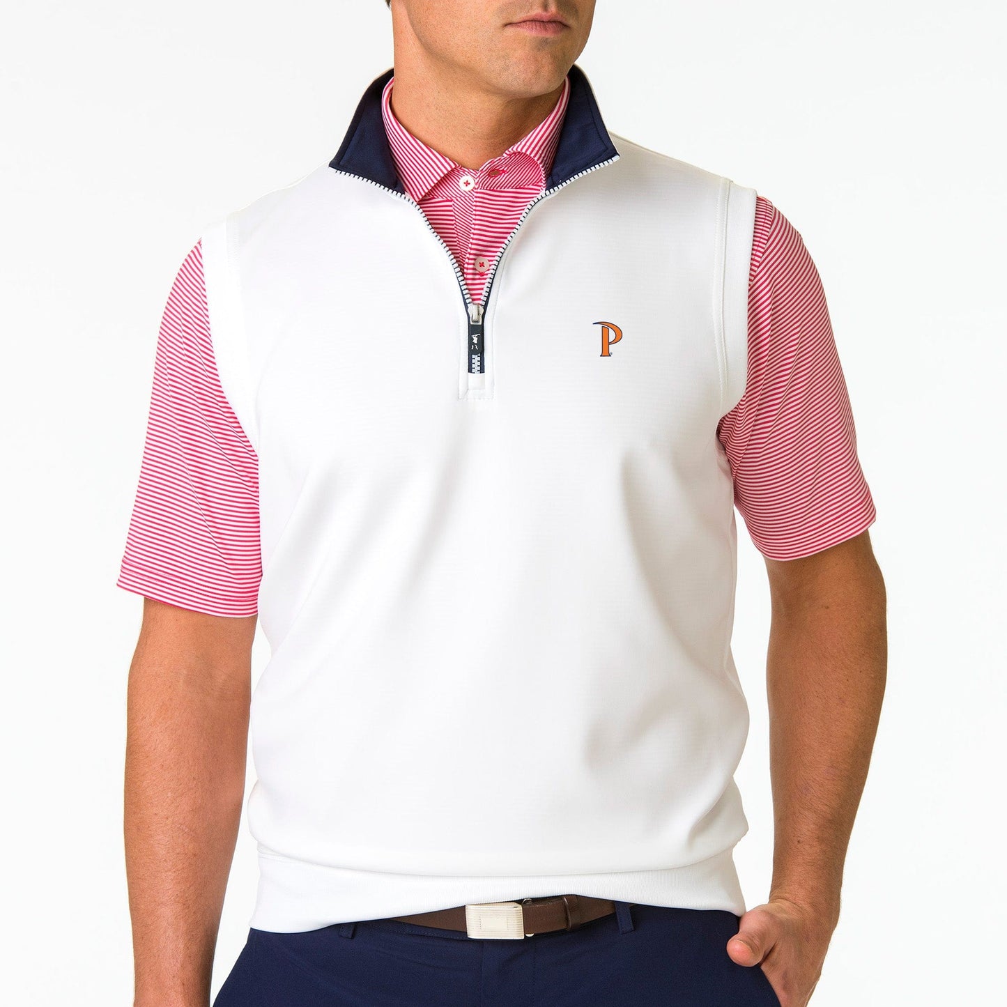 Pepperdine | Caves Solid Quarter Zip Vest | Collegiate - Fairway & Greene