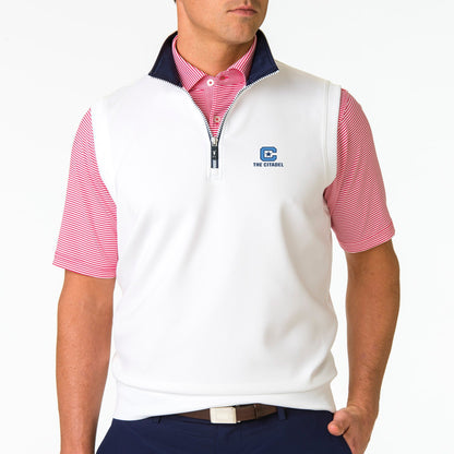 The Citadel | Caves Solid Quarter Zip Vest | Collegiate - Fairway & Greene