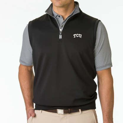 TCU | Caves Solid Quarter Zip Vest | Collegiate