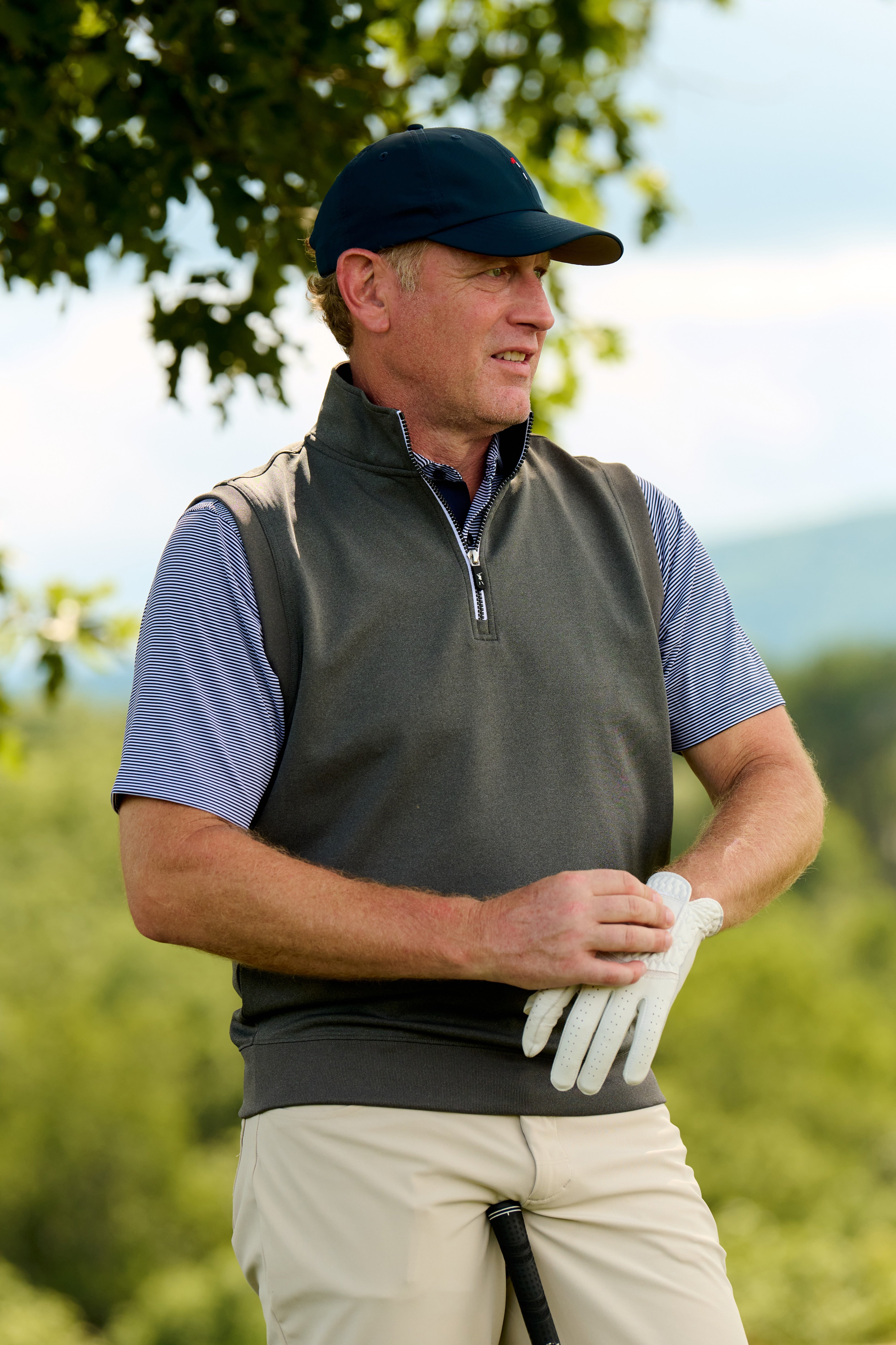 Caves Solid Quarter Zip Vest | Sleek Golf Style by Fairway & Greene