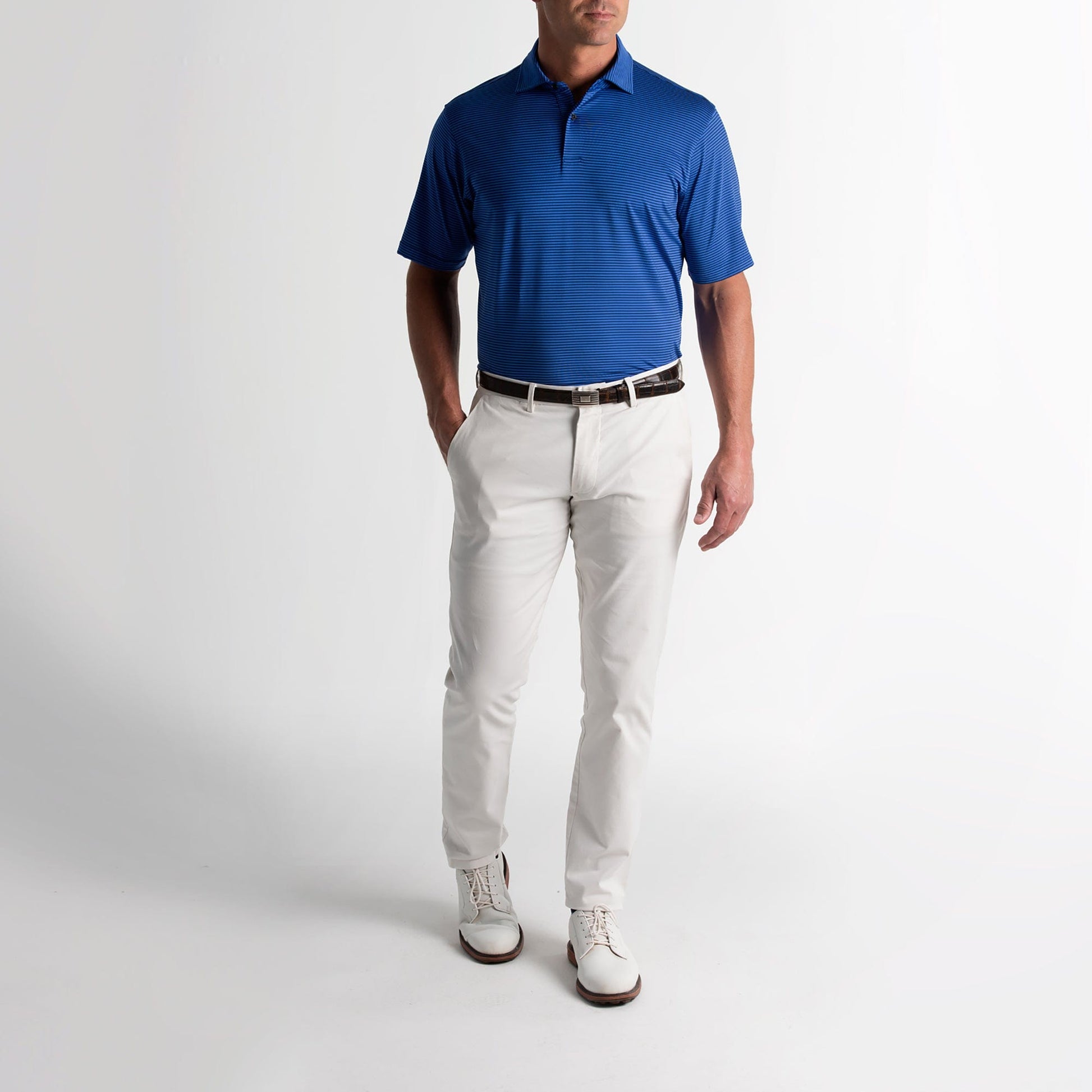 Owens Stripe Tech Polo-Sale - Fairway & Greene