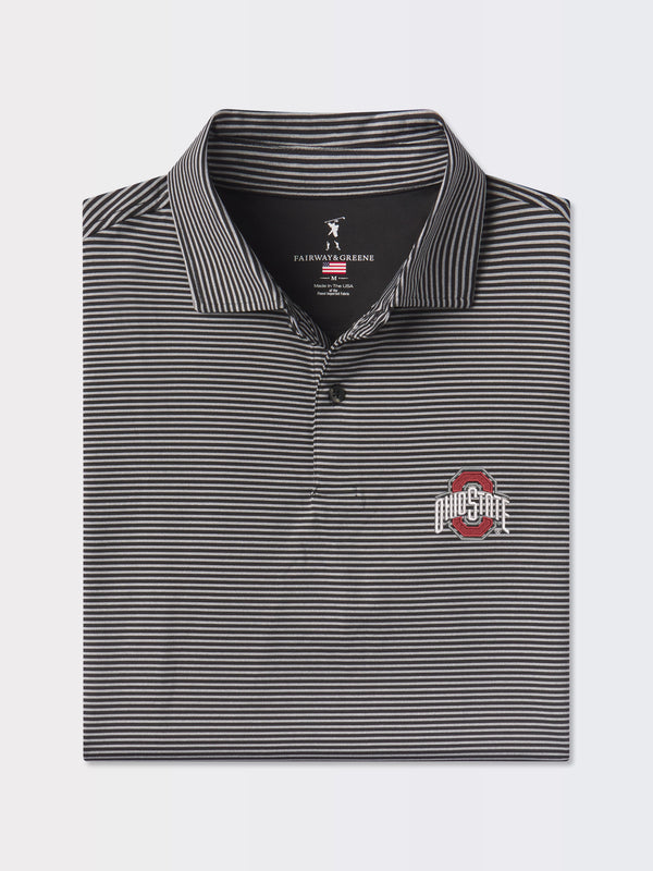 Ohio State University | Owens Stripe Tech Polo | Collegiate