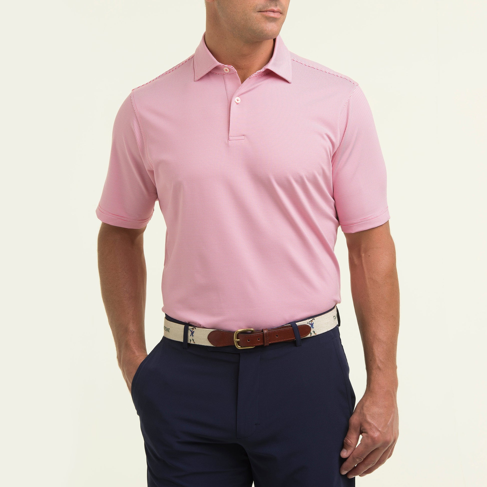 USA Mini Stripe Jersey Polo-Sale - Fairway & Greene