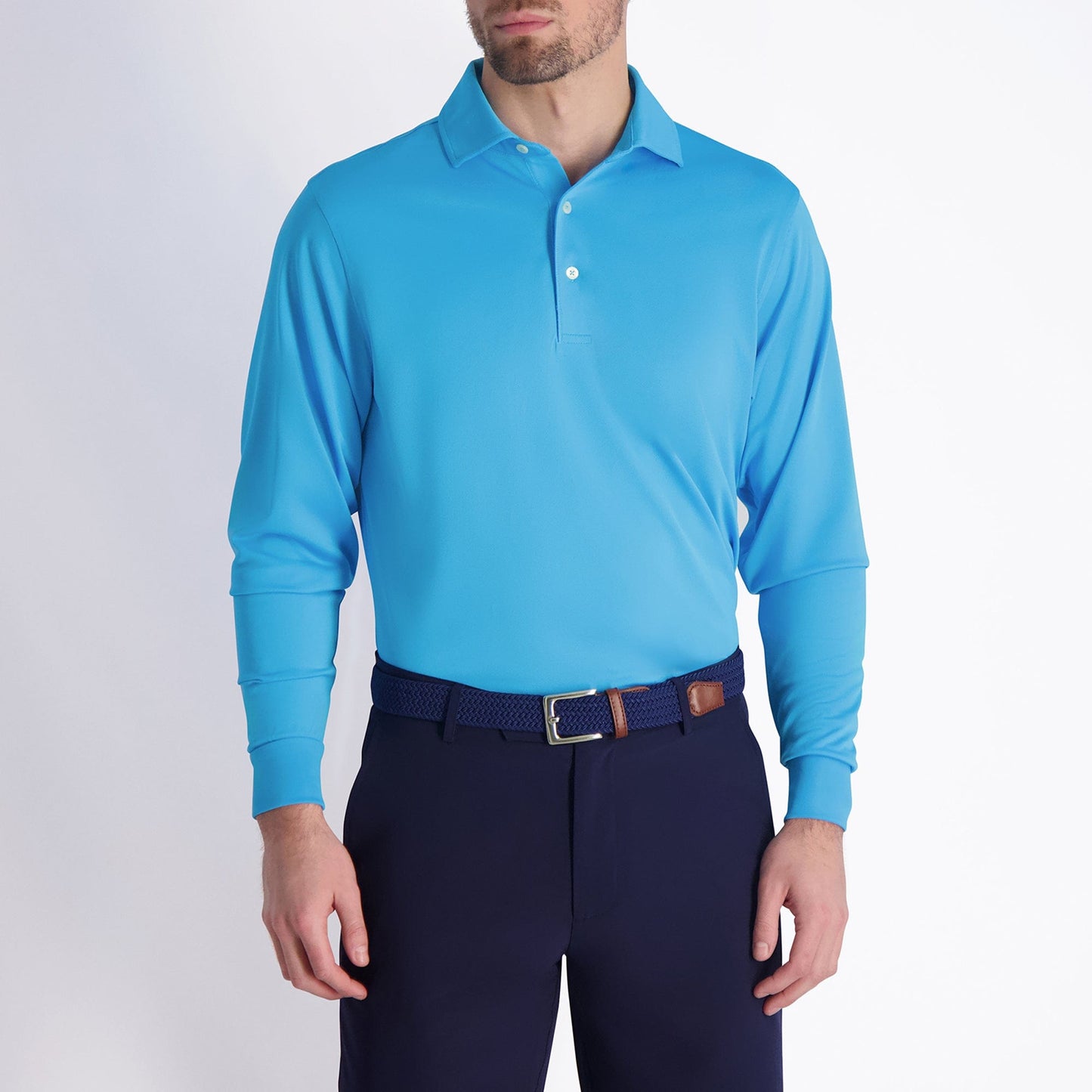 USA Mchugh Longsleeve Pique Polo-Slale - Fairway & Greene