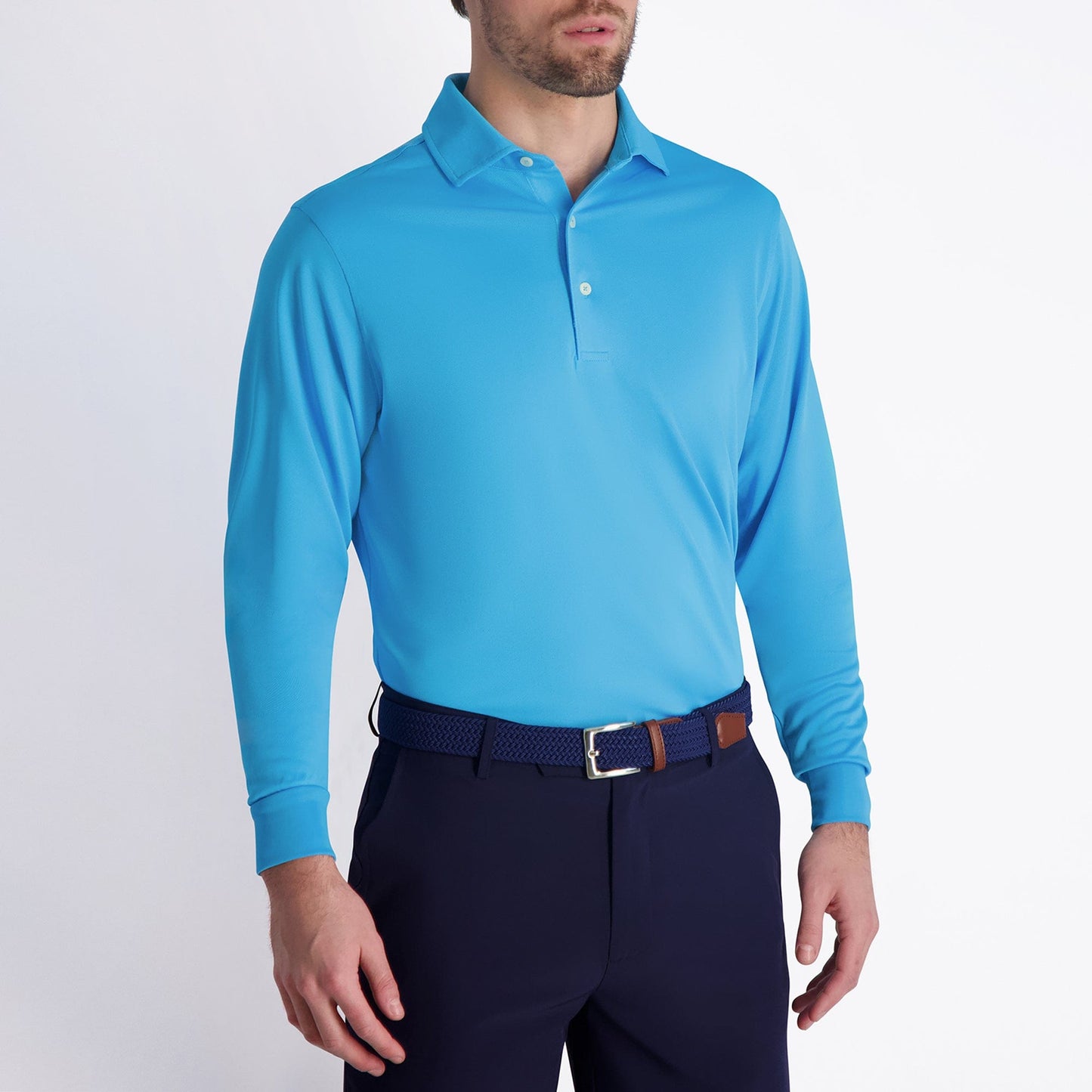 USA Mchugh Longsleeve Pique Polo-Slale - Fairway & Greene