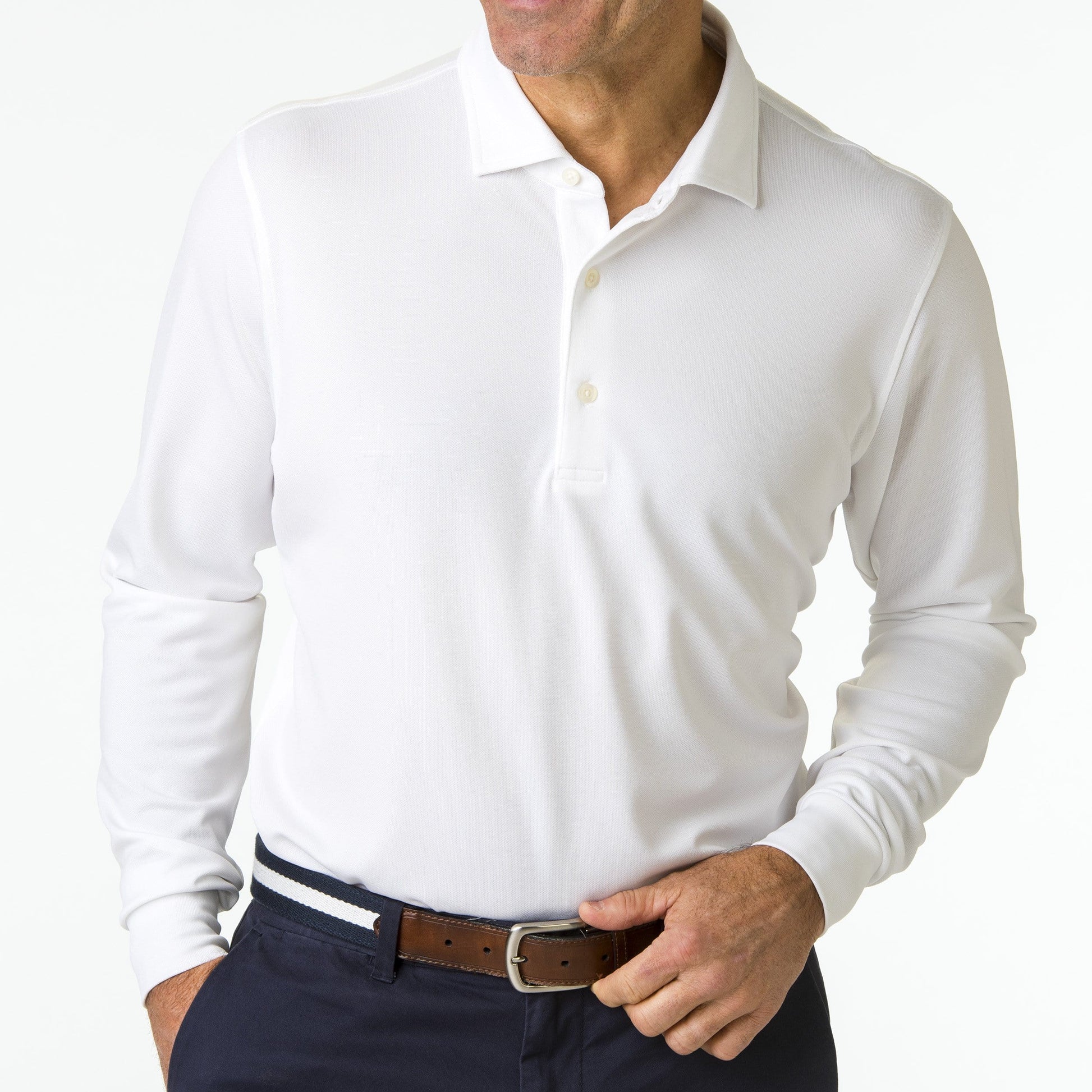 USA Mchugh Longsleeve Pique Polo - Fairway & Greene