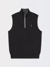 CAVES SOLID QUARTER ZIP VEST | ICONIC GOLFER | BLACK