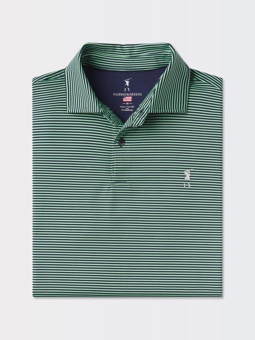 OWENS STRIPE TECH POLO | ICONIC GOLFER | MARINE/KEY LIME