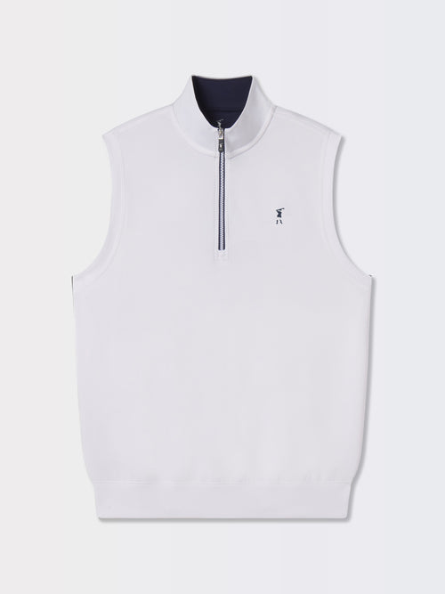 CAVES SOLID QUARTER ZIP VEST | ICONIC GOLFER | WHITE