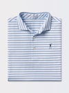 MADISON STRIPE POLO | ICONIC GOLFER | WHITE/BLUFF