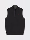 CAVES SOLID QUARTER ZIP VEST | HOLIDAY | BLACK/DARK SHADOW GREY HEATHER