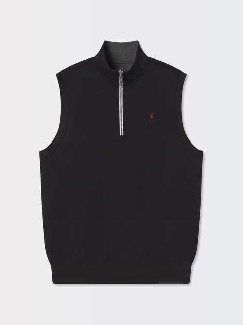 CAVES SOLID QUARTER ZIP VEST | HOLIDAY | BLACK/DARK SHADOW GREY HEATHER