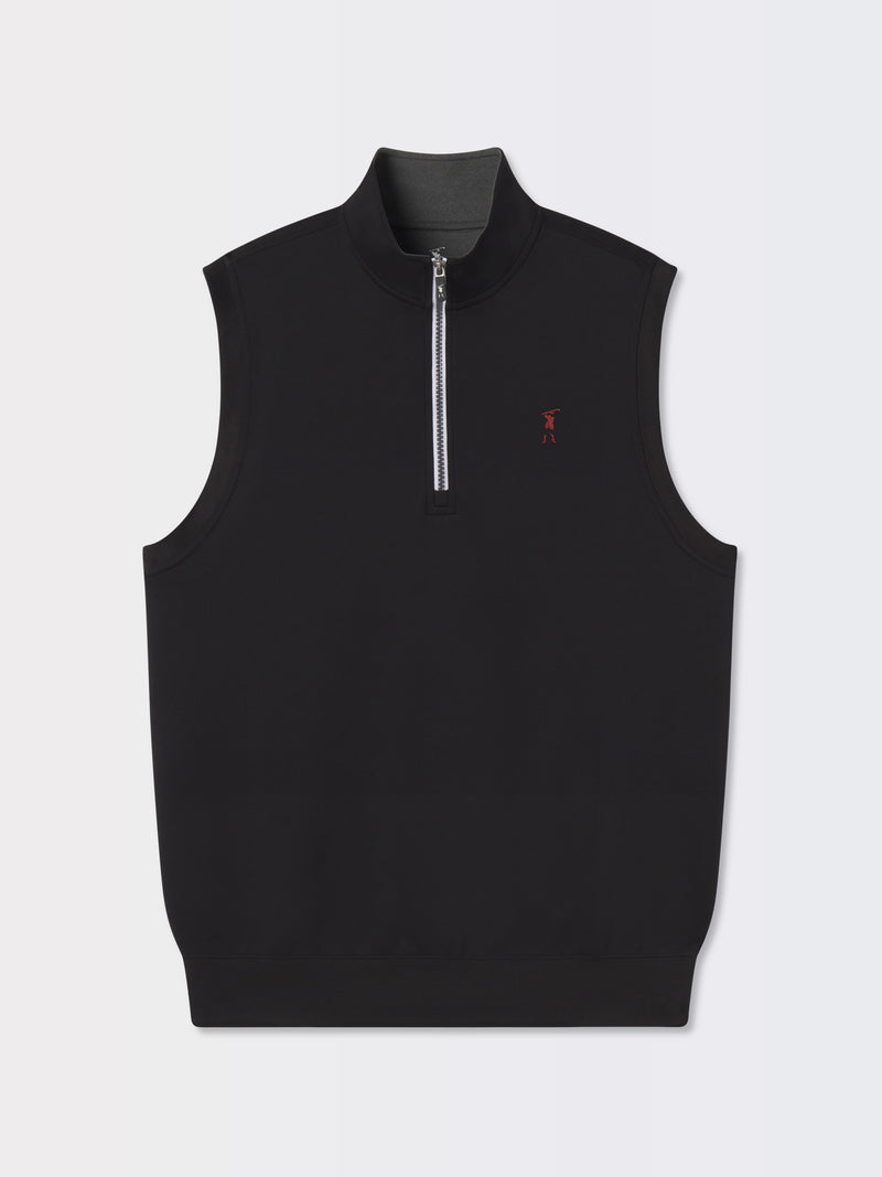 CAVES SOLID QUARTER ZIP VEST | HOLIDAY | BLACK/DARK SHADOW GREY HEATHER