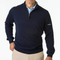 Baruffa Merino Quarter Zip Sweater | Marsh Wordmark | Navy