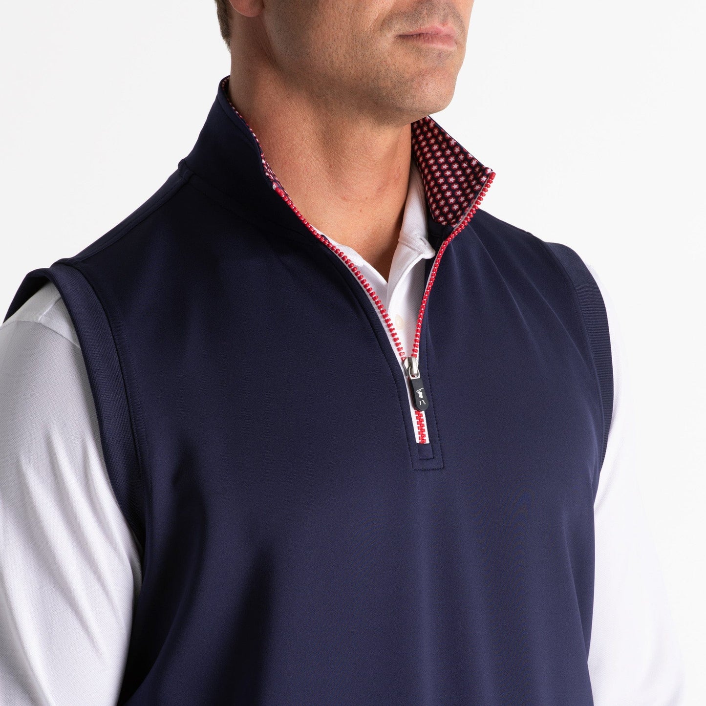 NECK PRINT CAVES 1/4 ZIP VEST-SALE - Fairway & Greene