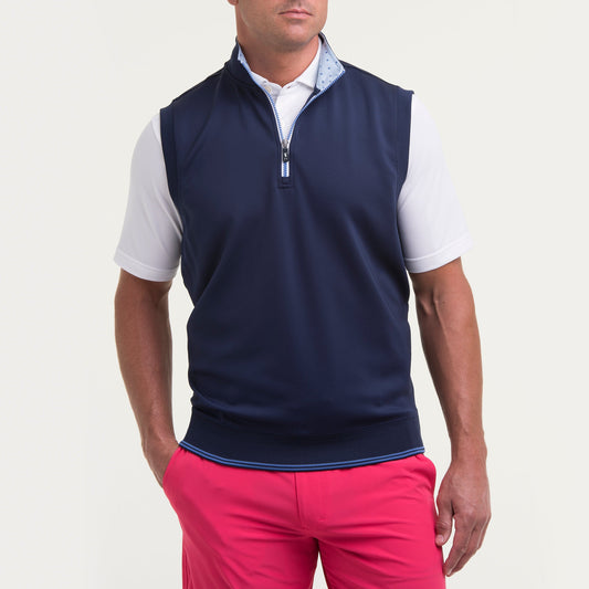 NECK PRINT CAVES 1/4 ZIP VEST-Sale - Fairway & Greene