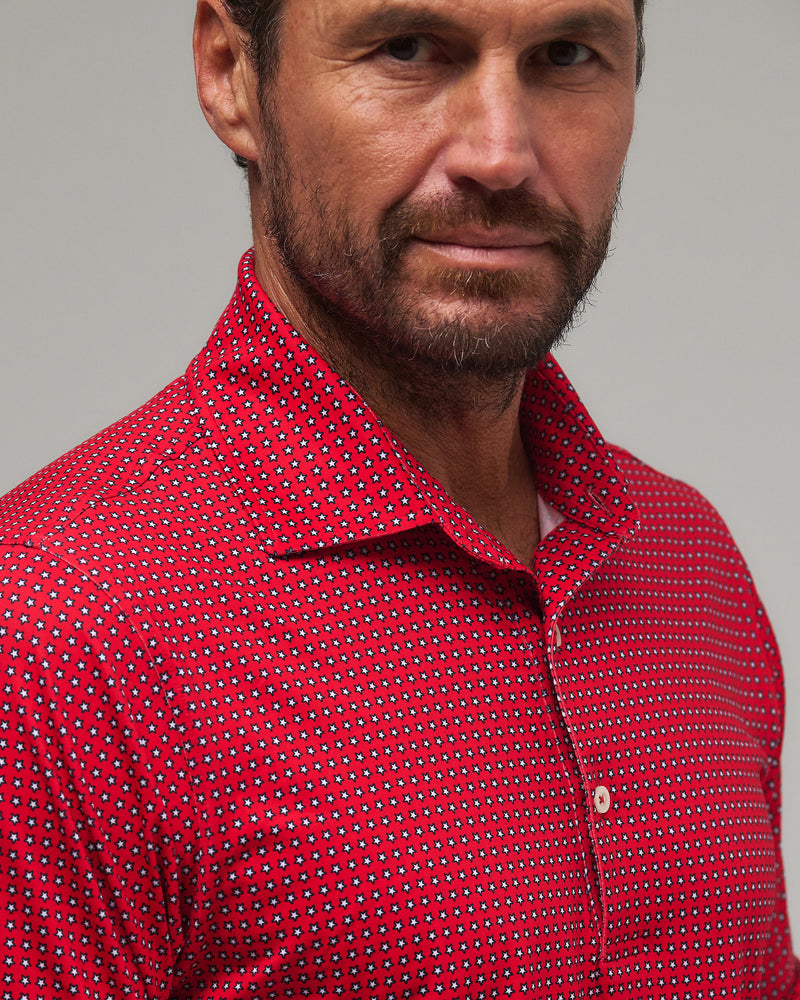 STARS ALIGNED PRINT POLO