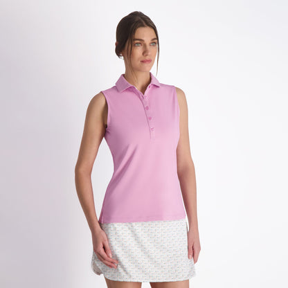 SLEEVELESS CHARLOTTE JERSEY POLO-SALE - Fairway & Greene