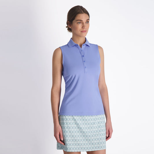 SLEEVELESS CHARLOTTE JERSEY POLO-SALE - Fairway & Greene