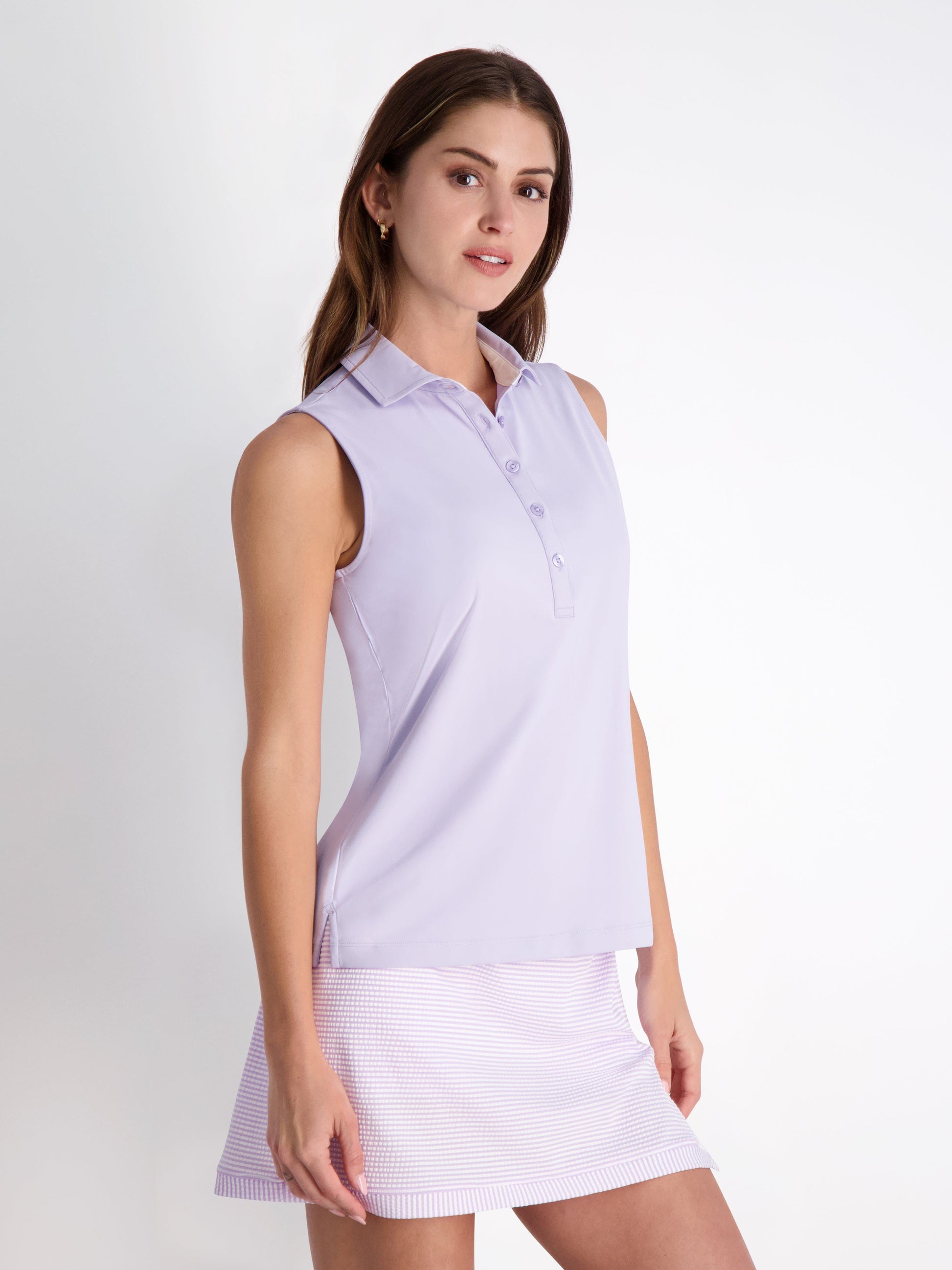 SLEEVELESS CHARLOTTE JERSEY POLO-SALE - Fairway & Greene