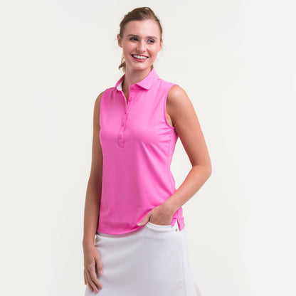 SLEEVELESS CHARLOTTE JERSEY POLO-SALE - Fairway & Greene