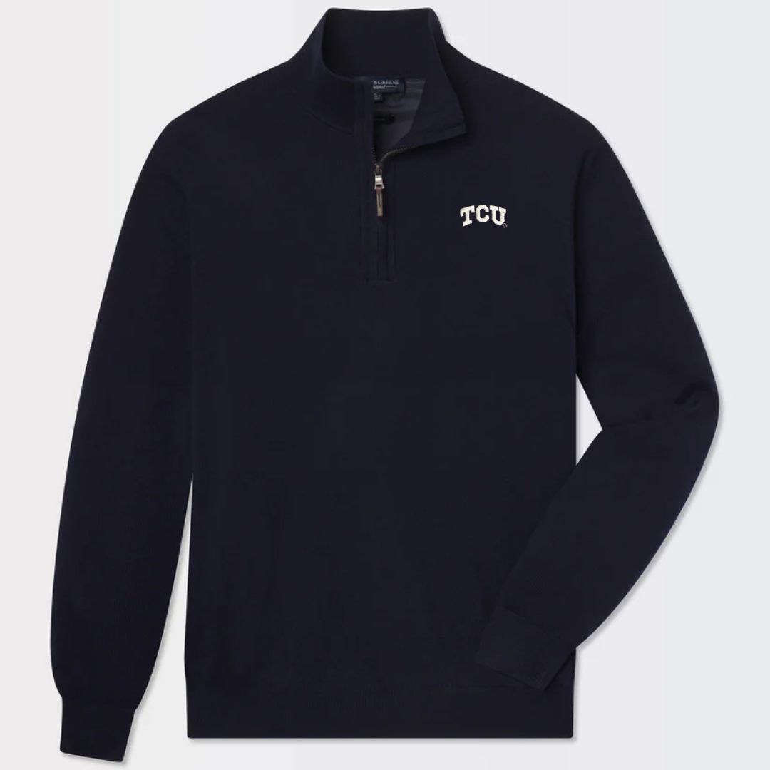 TCU | Baruffa Merino Quarter Zip Windsweater | Collegiate