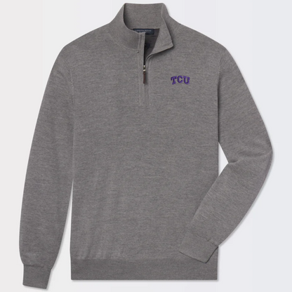 TCU | Baruffa Merino Quarter Zip Windsweater | Collegiate