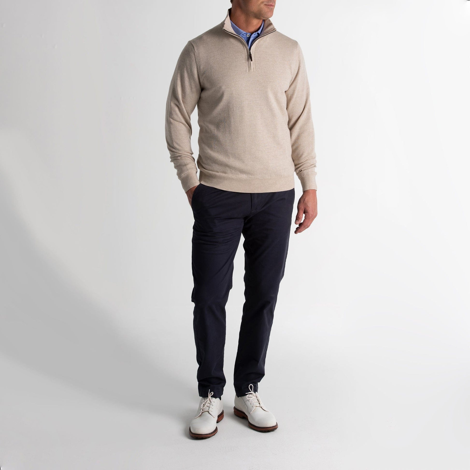 Baruffa Merino Quarter Zip Windsweater-Sale - Fairway & Greene