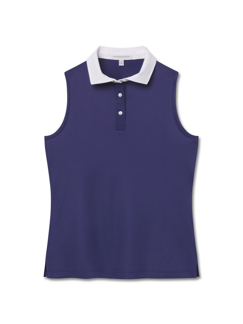 DIANA SLEEVELESS PIQUE POLO