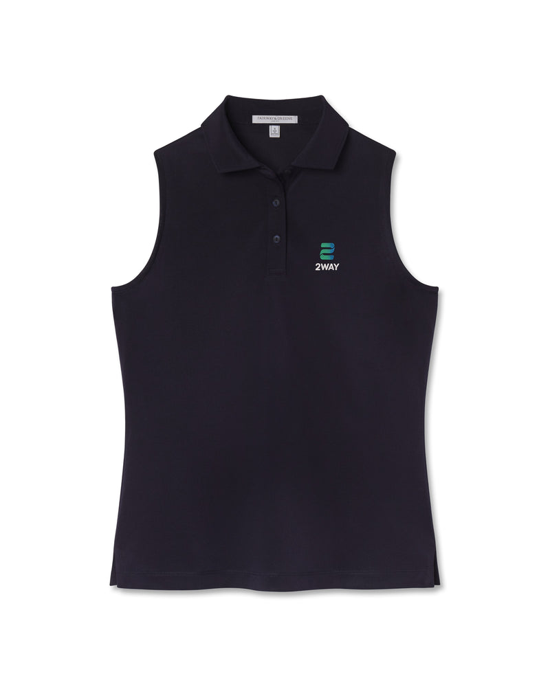 Diana Sleeveless Pique Polo | 2WAY Stacked