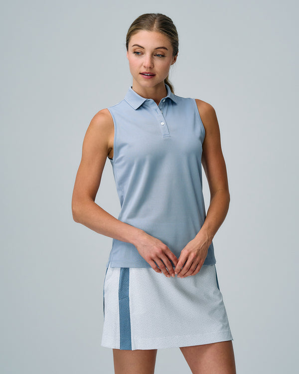 Diana Sleeveless Pique Polo