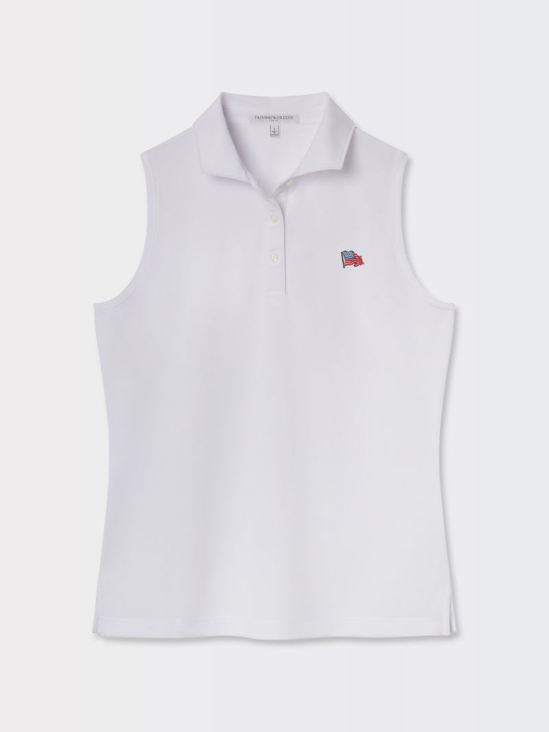 Diana Sleeveless Pique Polo | Waving Flag
