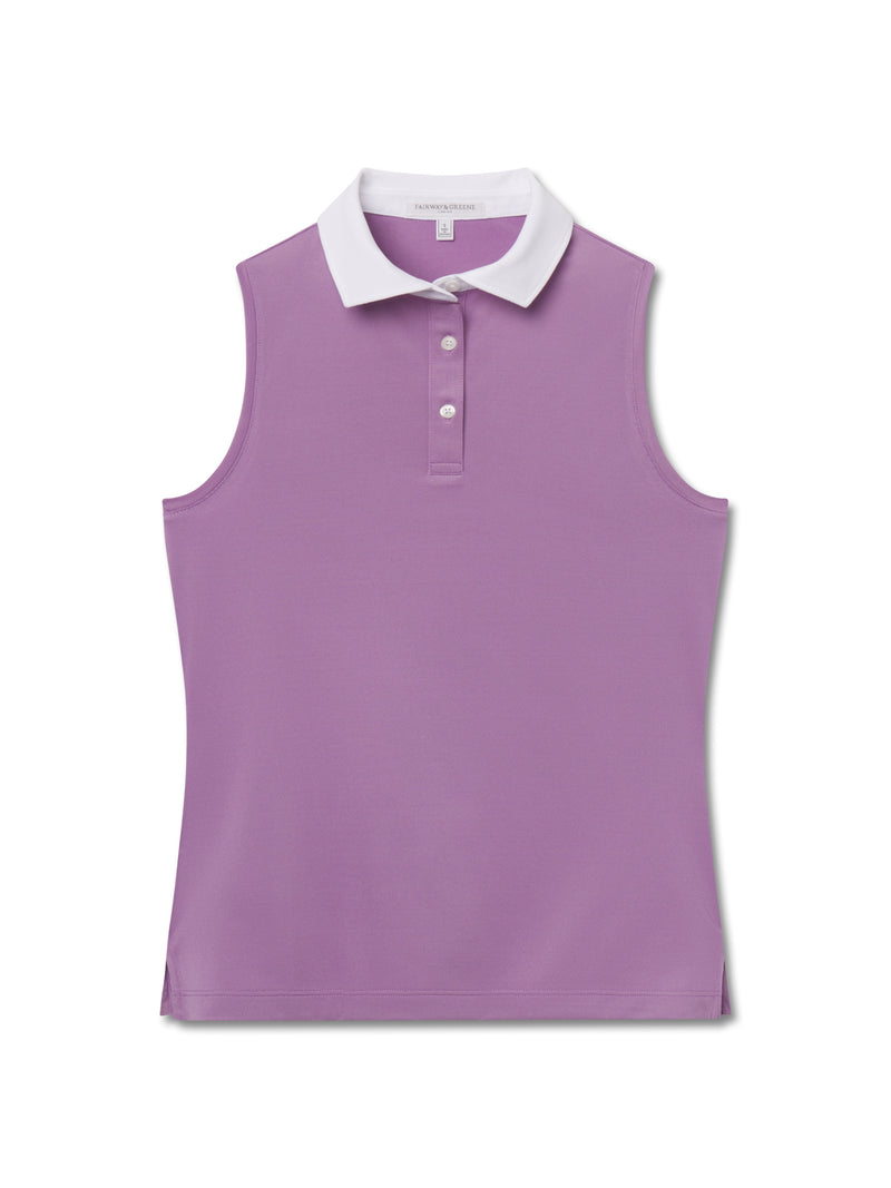 Diana Sleeveless Pique Polo