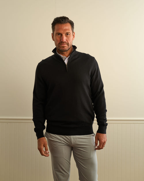 BARUFFA MERINO QUARTER ZIP WINDSWEATER