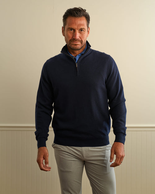 BARUFFA MERINO QUARTER ZIP WINDSWEATER