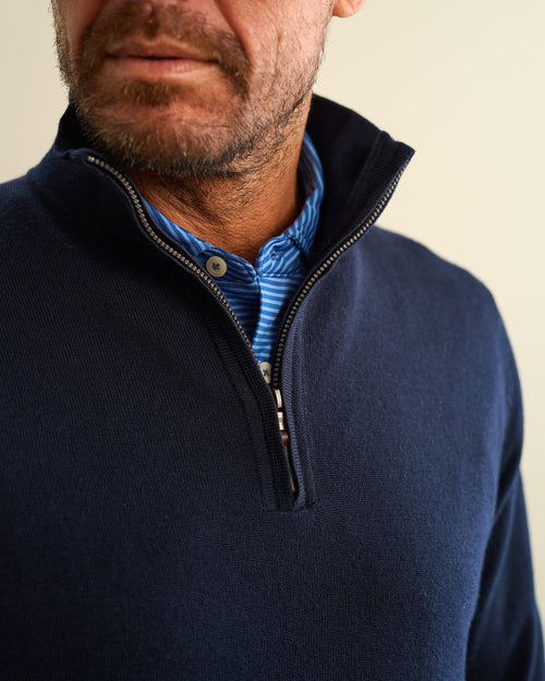 BARUFFA MERINO QUARTER ZIP WINDSWEATER