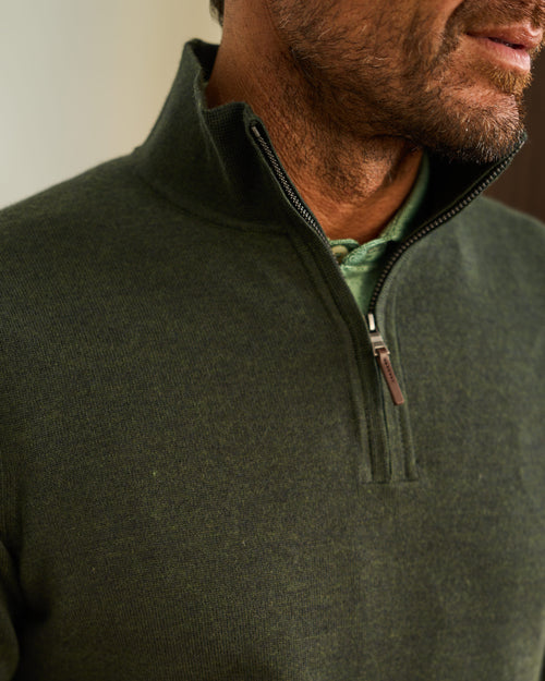 BARUFFA MERINO QUARTER ZIP WINDSWEATER