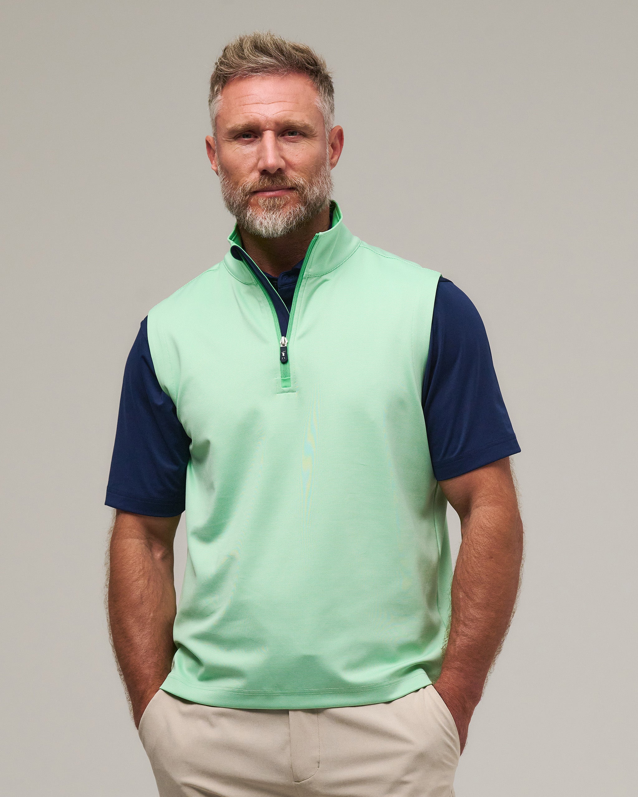 COUGHLIN STRIPE QUARTER ZIP VEST – Fairway & Greene